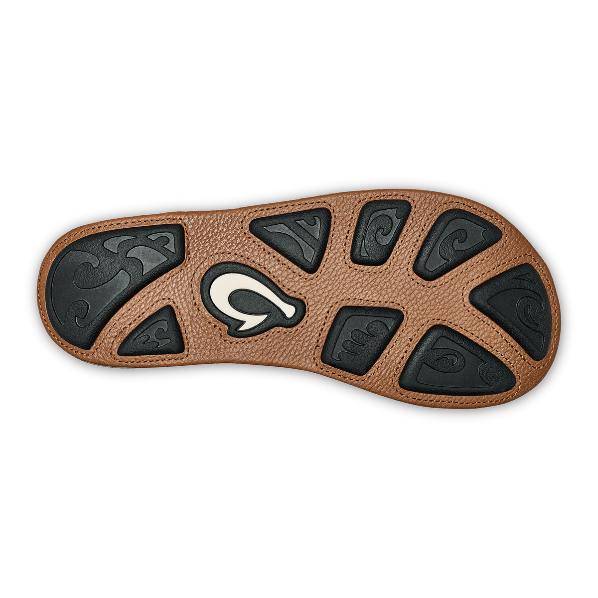 OluKai Hiapo -Dark Java / Toffee Men’s Leather Beach Sandals - Men