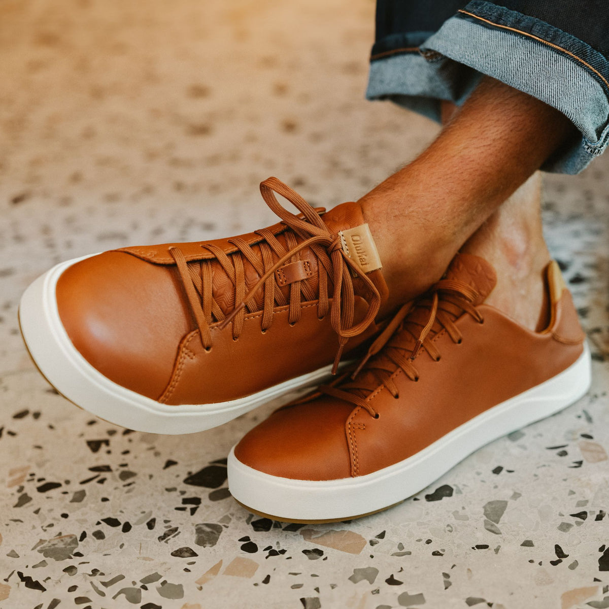 OluKai Lae‘ahi Lī ‘Ili Men's Leather Sneakers - Men