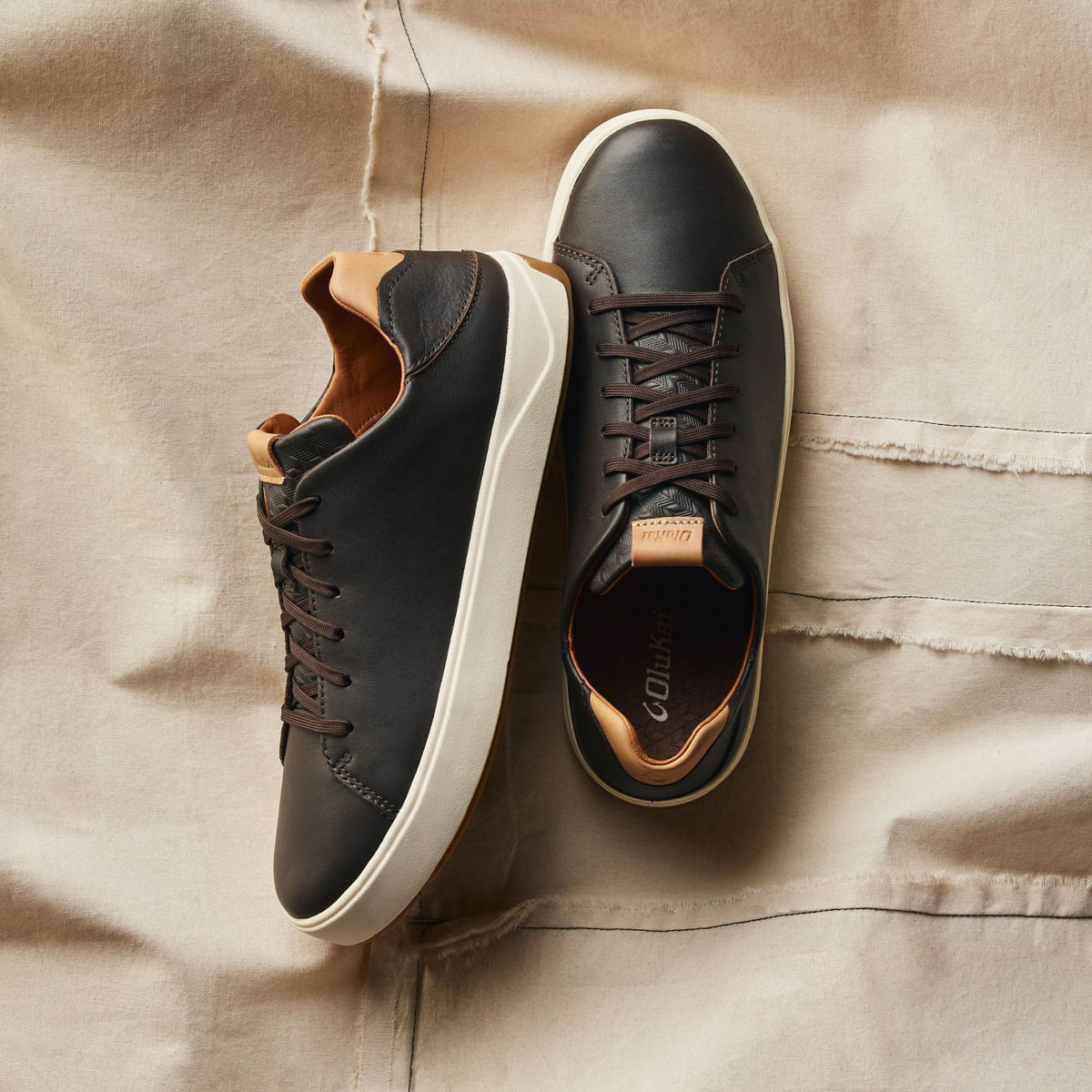 OluKai Lae‘ahi Lī ‘Ili Men's Leather Sneakers - Men