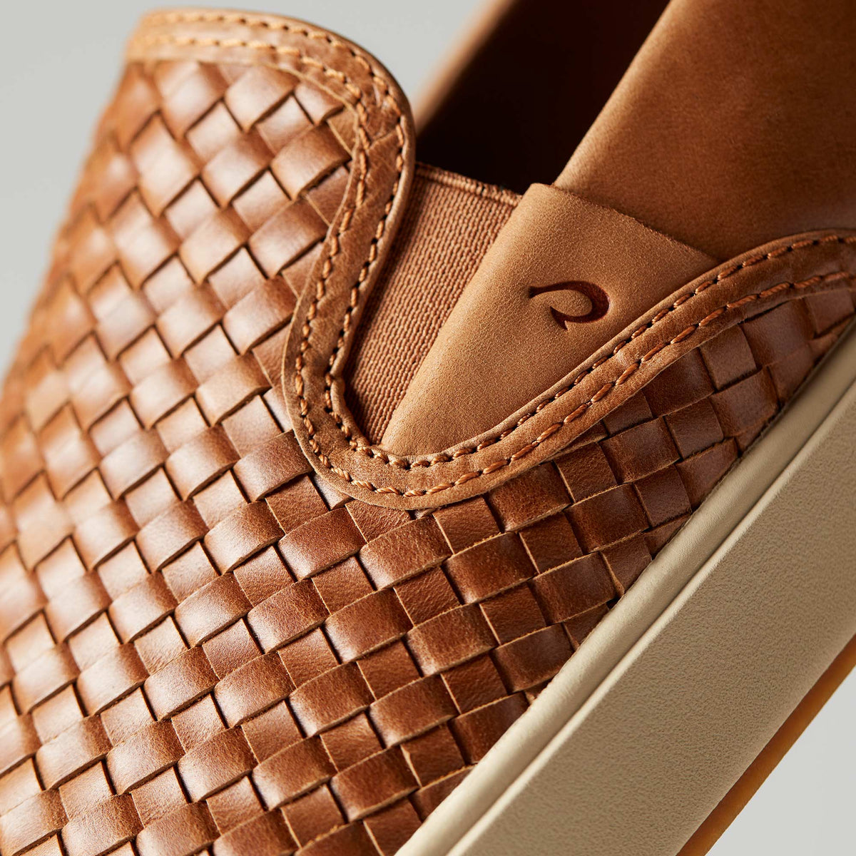 OluKai Lae‘ahi Lauhala Men's Leather Slip-On Sneakers - Men