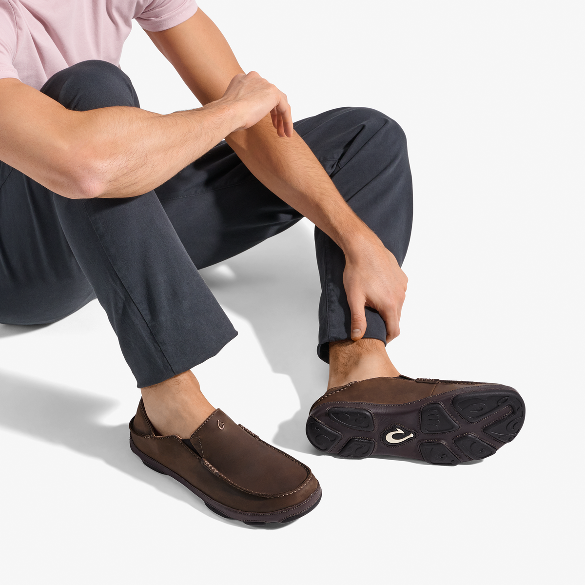 OluKai Moloā Men's Leather Slip On Shoes - Men