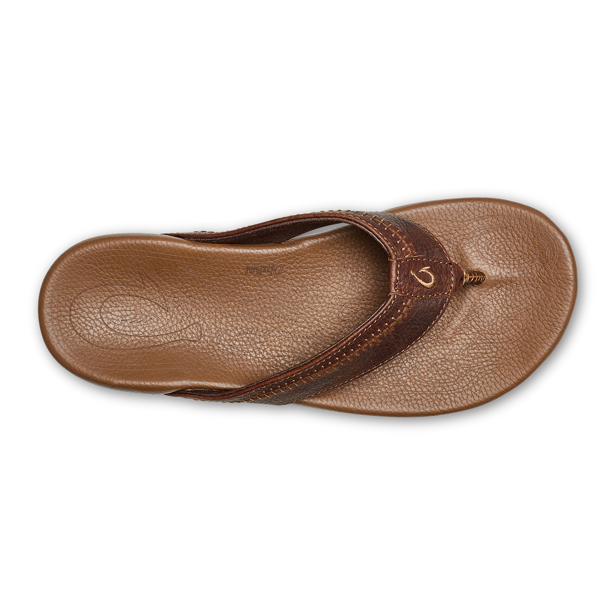 OluKai Hiapo -Dark Java / Toffee Men’s Leather Beach Sandals - Men