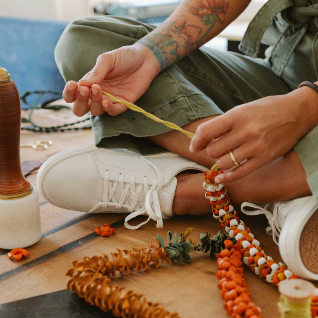 OluKai Pehuea Lī ‘Ili Women's Leather Sneakers - Women