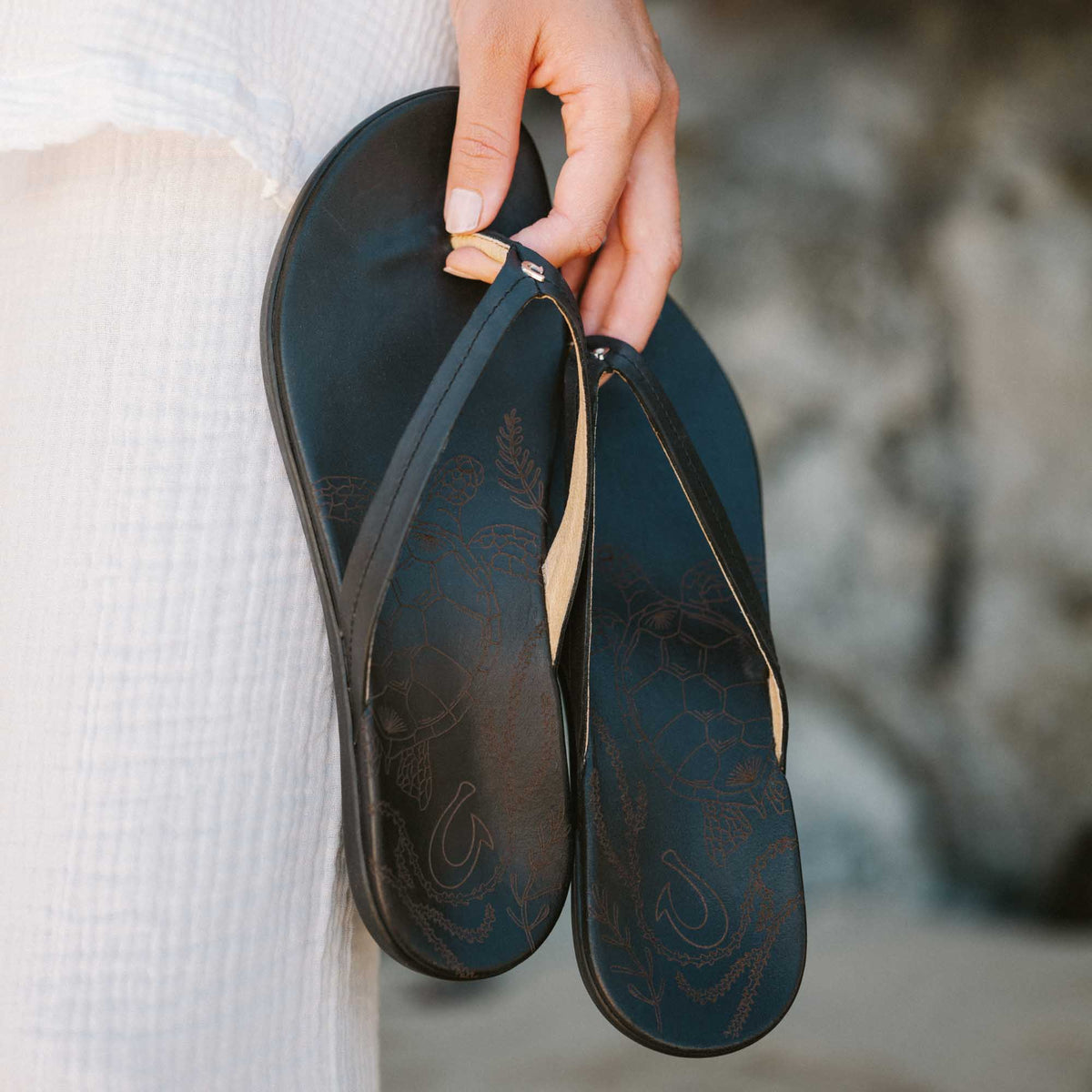 OluKai Honu Women’s Leather Beach Sandals - Women